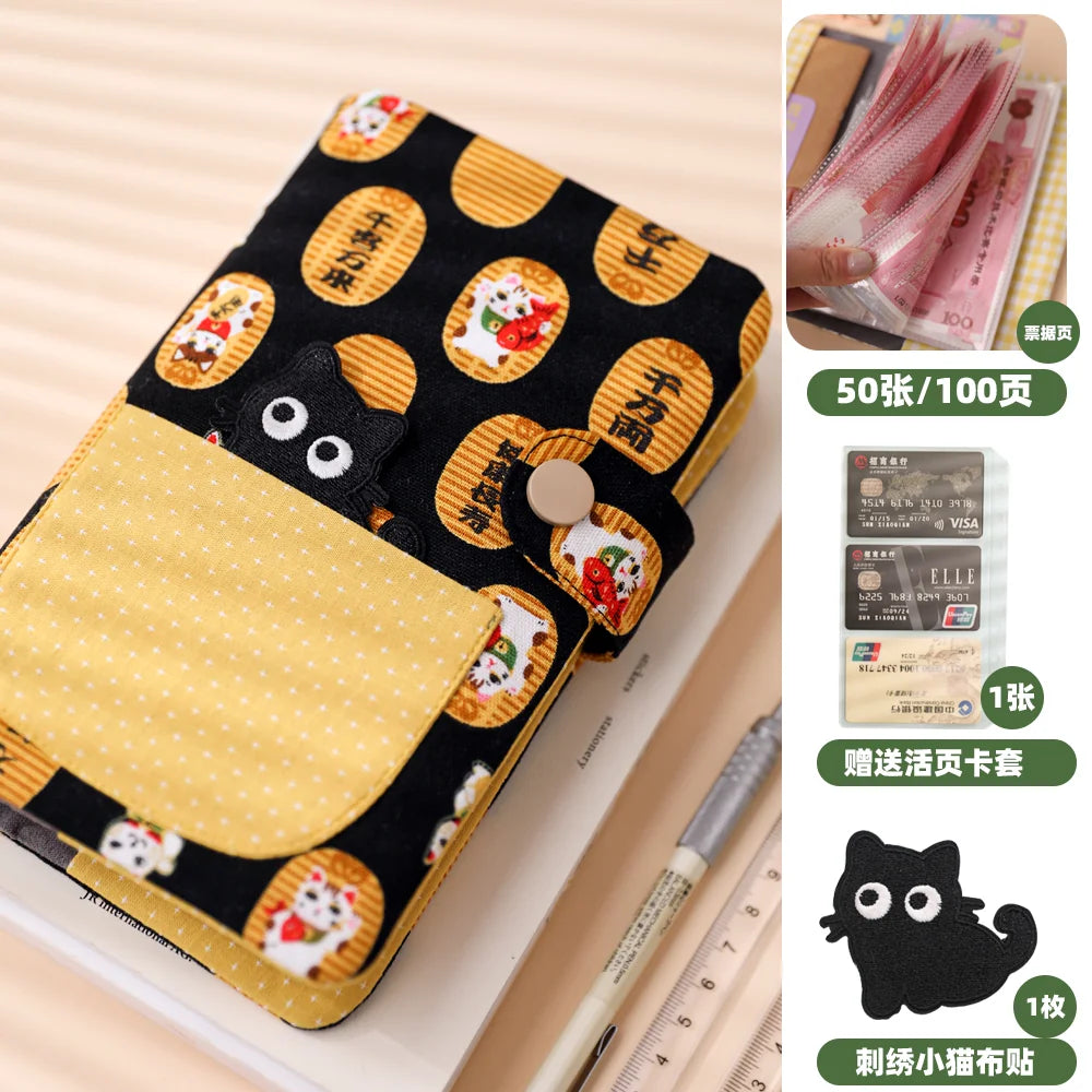 Cute Fabric Cash Stuffing Budget Binder - Aesthetic Money Savings Organizer Book with Envelopes for Budgeting & Cash Challenge