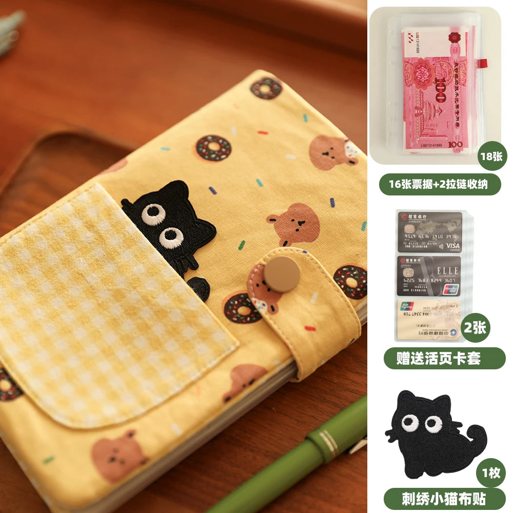 Cute Fabric Cash Stuffing Budget Binder - Aesthetic Money Savings Organizer Book with Envelopes for Budgeting & Cash Challenge