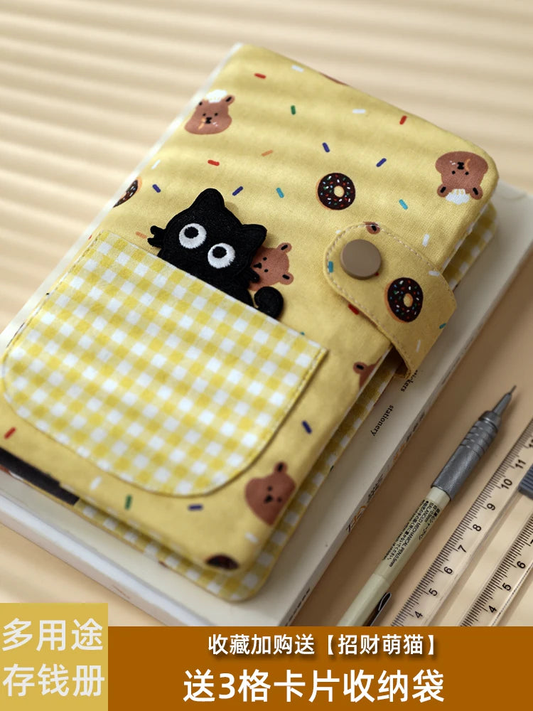 Cute Fabric Cash Stuffing Budget Binder - Aesthetic Money Savings Organizer Book with Envelopes for Budgeting & Cash Challenge
