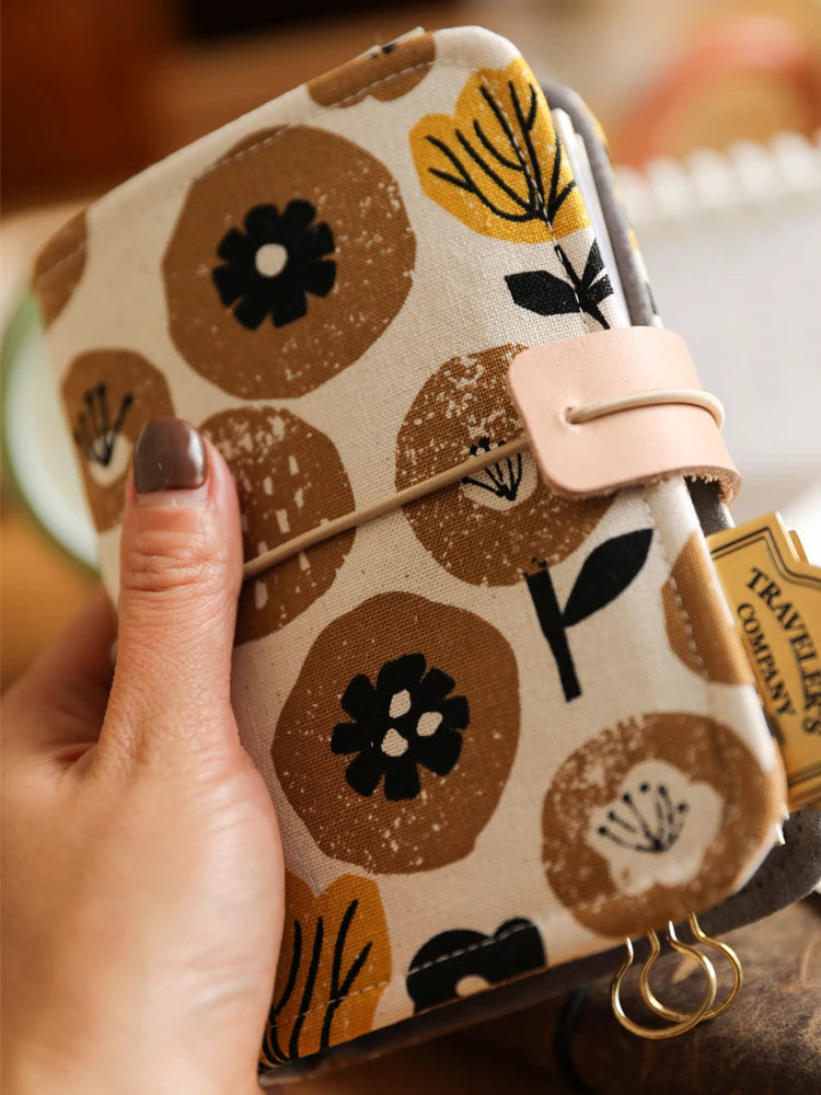A7 Cute Fabric Loose-Leaf Binder Notebook Mini Refillable Pocket Journal Planner