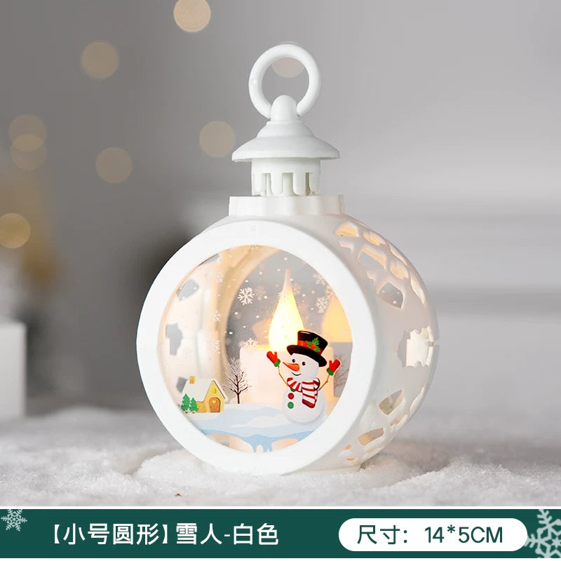 Light-Up Miniature Christmas Snow House Desktop Ornament Festive Village Scene Decor