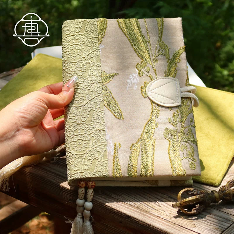 Vintage Botanical Fabric Journal Notebook Handmade Floral Cloth Book Cover Diary Planner A5 A6 Square