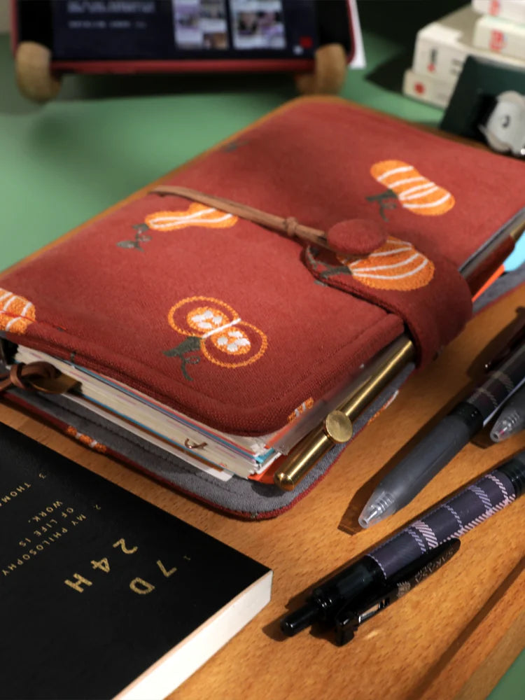Aesthetic Loose Leaf Binder Journal Set Cute Refillable Planner Notebook with Stickers Tape & Ruler
