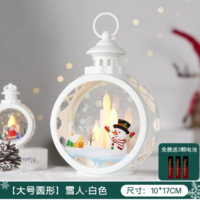 Light-Up Miniature Christmas Snow House Desktop Ornament Festive Village Scene Decor