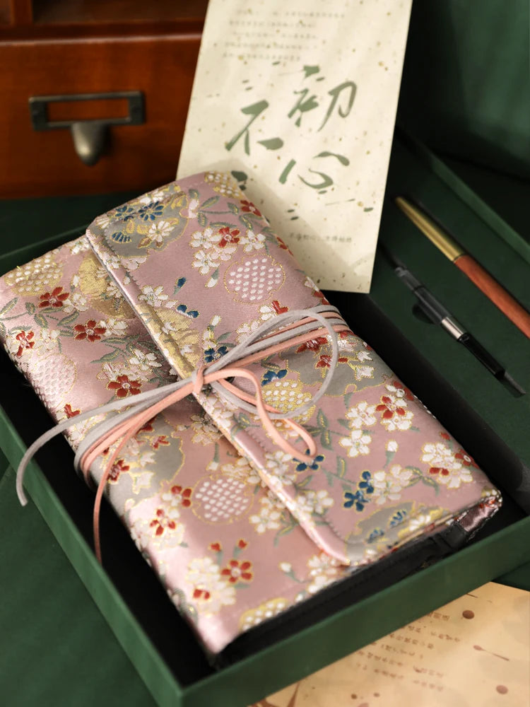 Vintage Oriental Journal and Fountain Pen Gift Set, Refillable Aesthetic Notebook Set for Writing, Business, Office & Journaling, Elegant Present for Women and Men