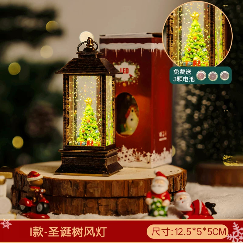 Light-Up Miniature Christmas Snow House Desktop Ornament Festive Village Scene Decor