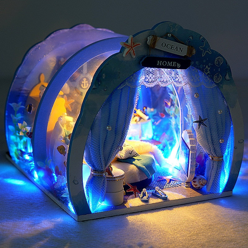 Ocean Room Room DIY Miniature House Kit — angled close-up