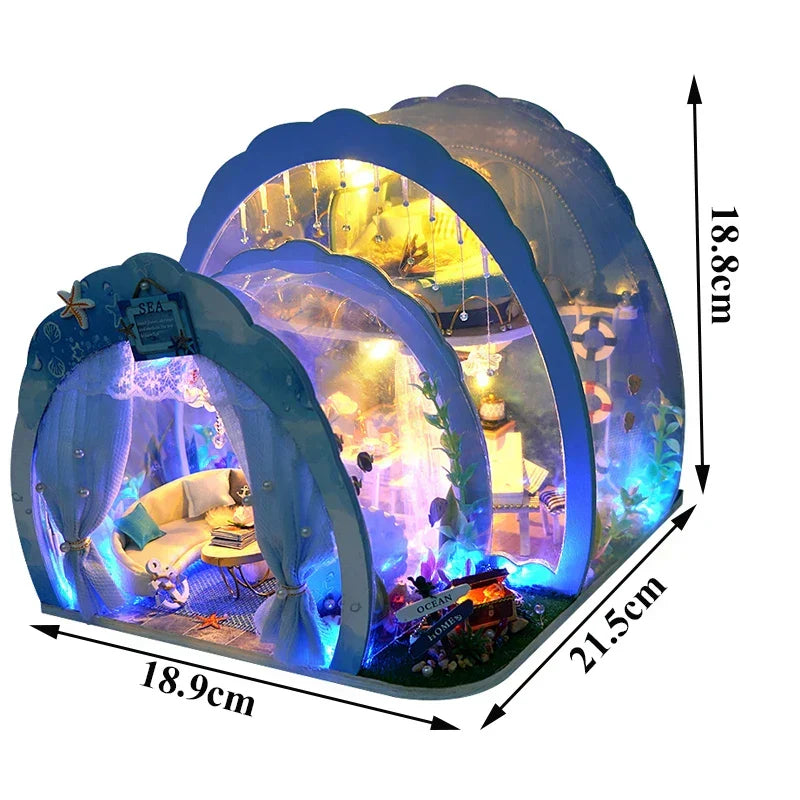 Ocean Room Room DIY Miniature House Kit — box and pieces