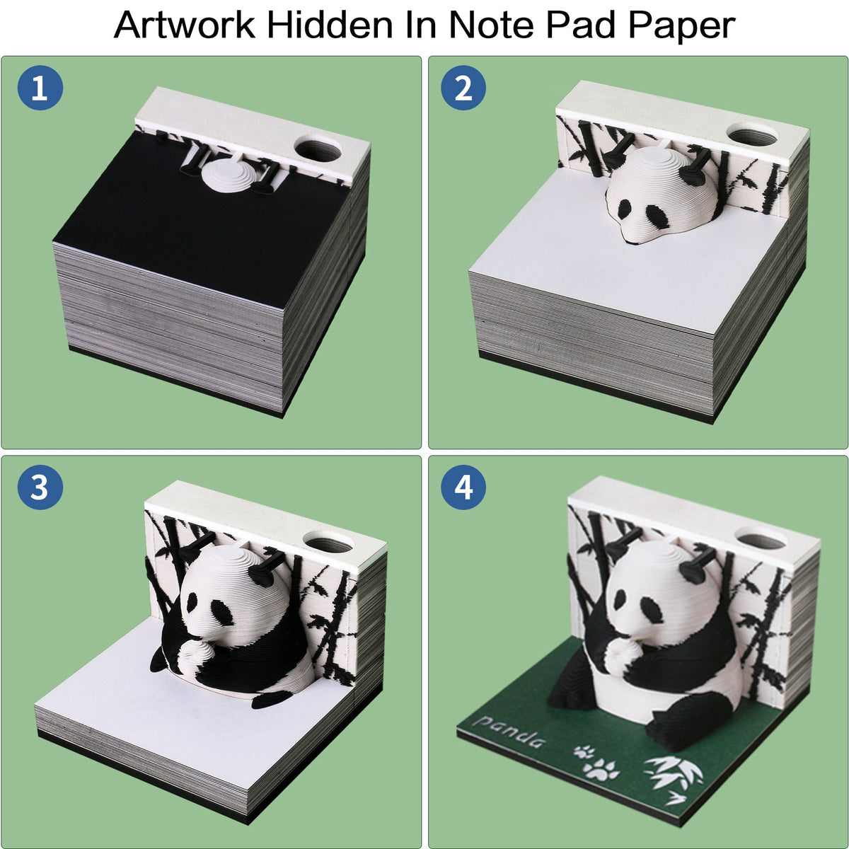 Panda Omoshiroi 3D Notepad — front angle