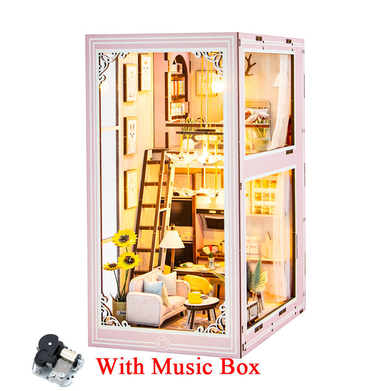 Pink Loft DIY Book Nook Kit — box and pieces