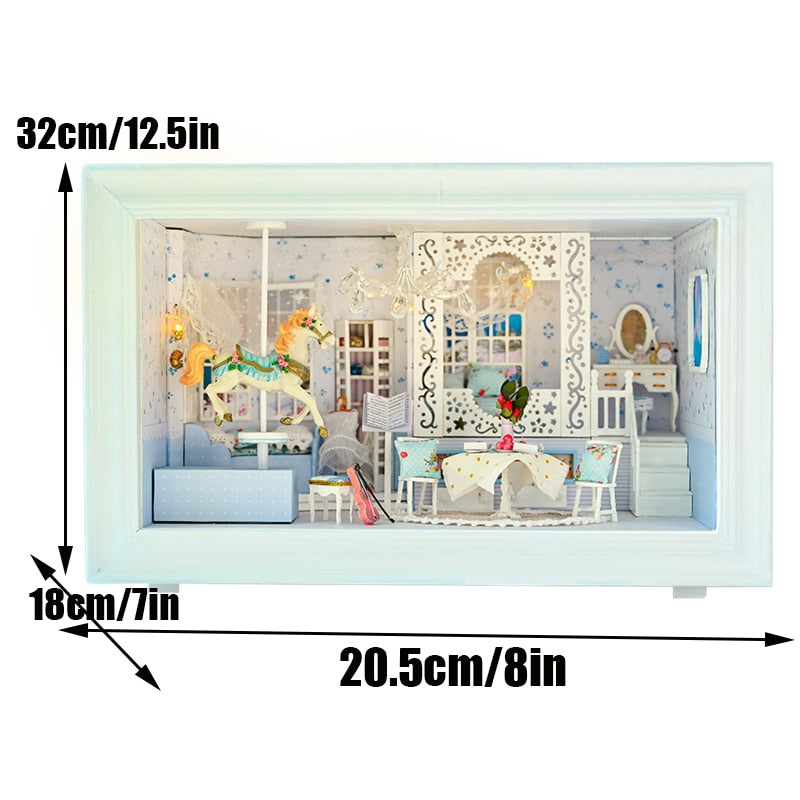 Princess Dream DIY Wooden Frame Dollhouse Kit — angled close-up