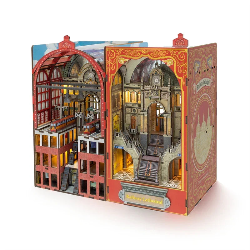 Railway Cathedral DIY Book Nook Kit — front angle