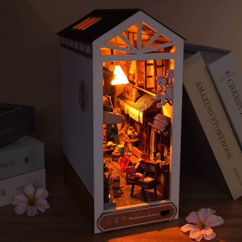 Rainbow Lane DIY Book Nook Kit — box and pieces