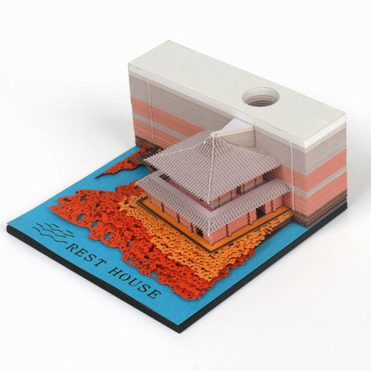 Rest House Omoshiroi Block 3D Notepad — detalied side view
