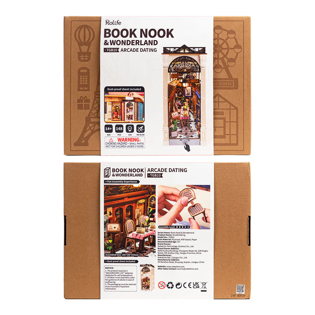Robotime Rolife Arcade Dating DIY Book Nook Kit — scene view