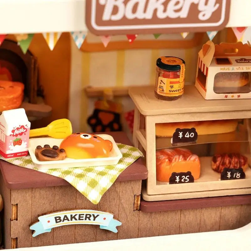 Teddy's Breadbox DIY Miniature House Kit — open display view