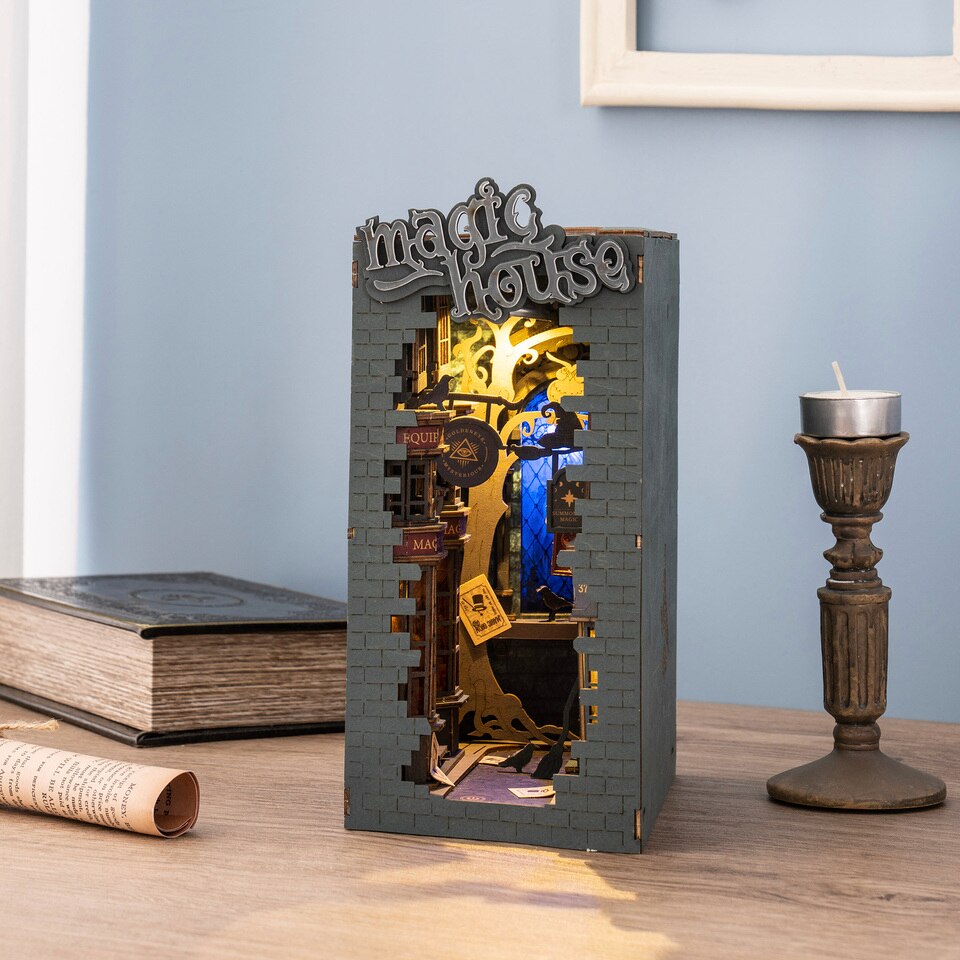 Robotime Rolife Magic House DIY Book Nook Kit — main view