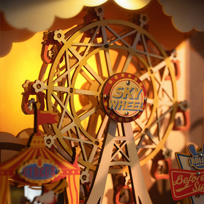 Robotime Rolife Sunset Carnival Music Box Kit — front angle
