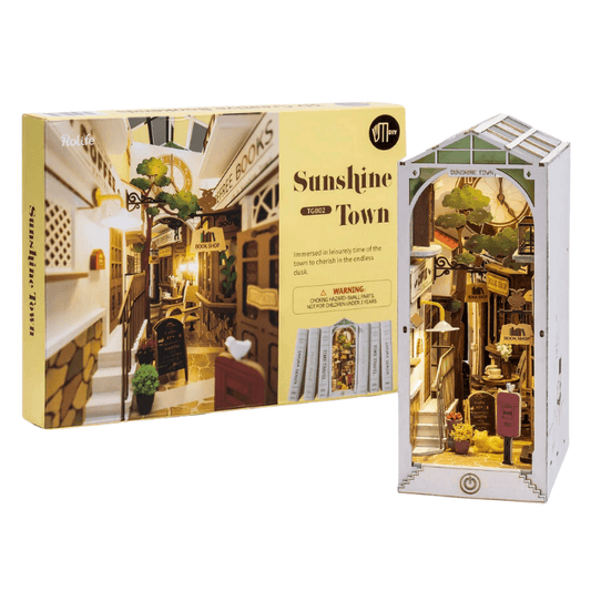 Robotime Rolife Sunshine Town Book Nook Kit — detalied side view