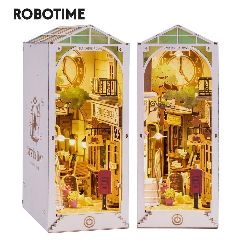 Robotime Rolife Sunshine Town Book Nook Kit — scene view