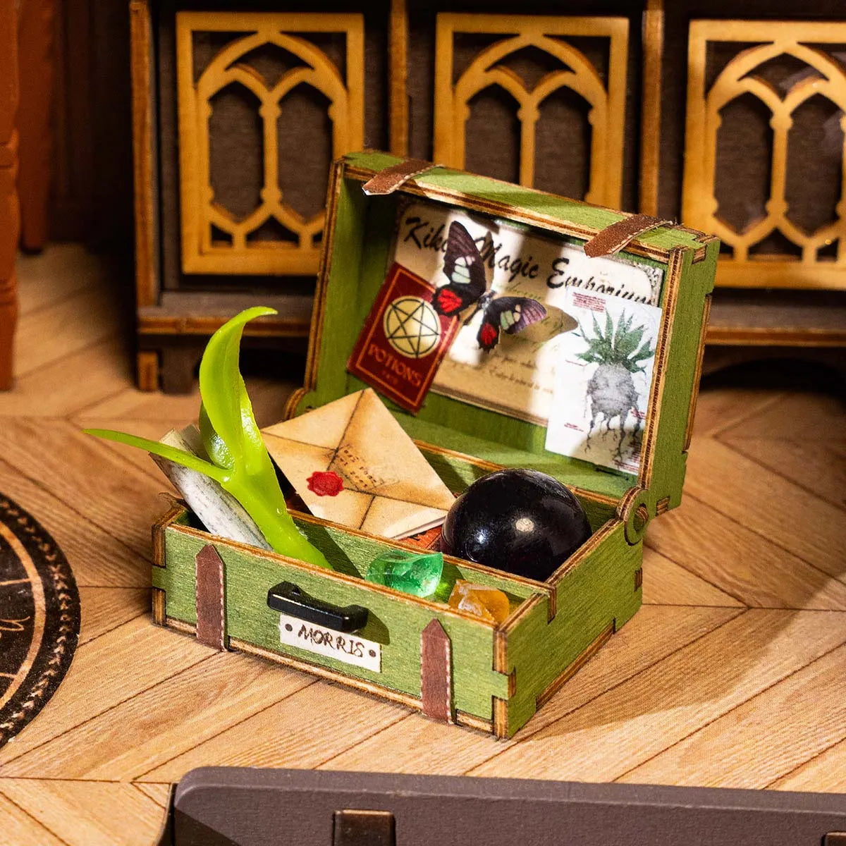 Robotime Rolife The Magic Study DIY Dollhouse Kit — front angle