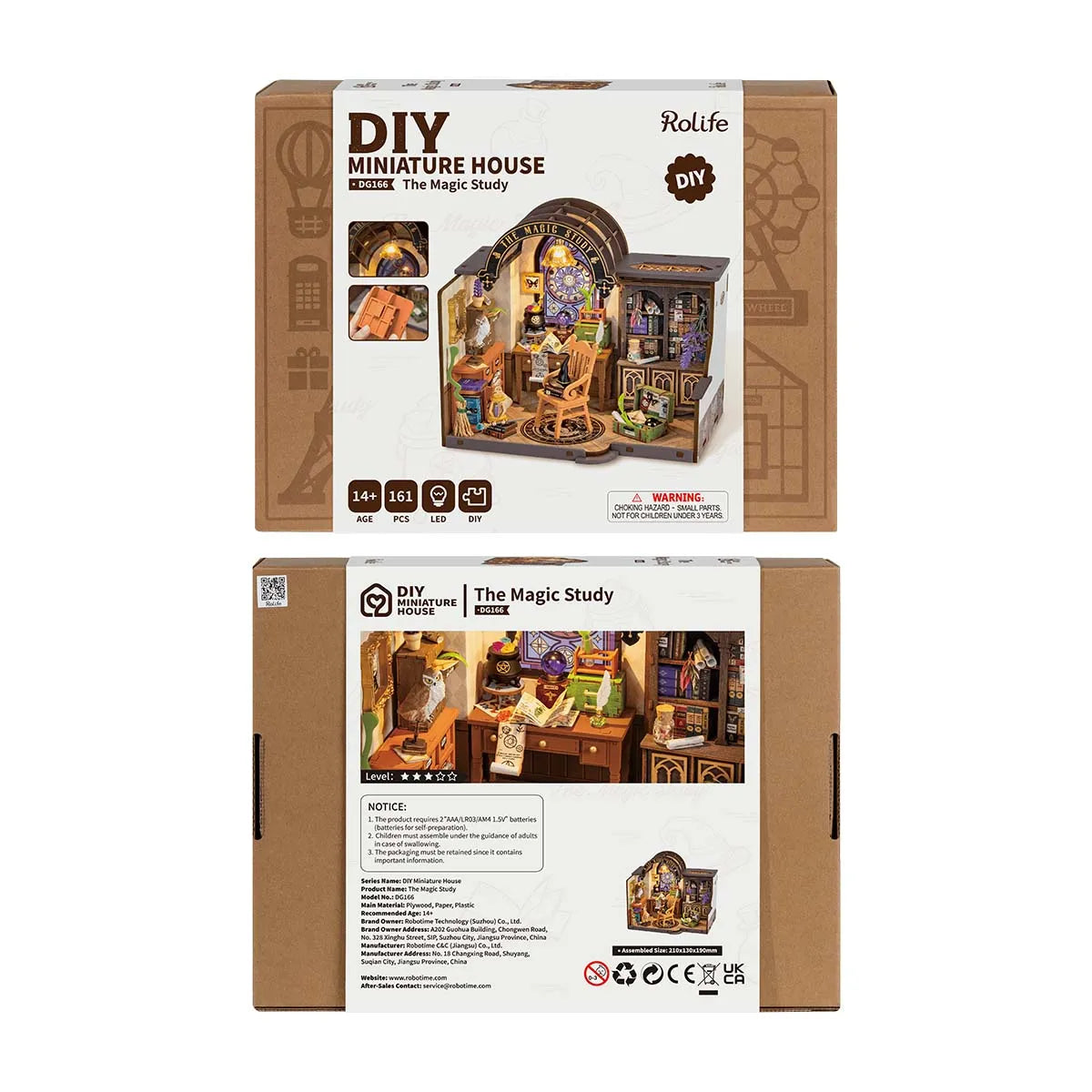 Robotime Rolife The Magic Study DIY Dollhouse Kit — scene view