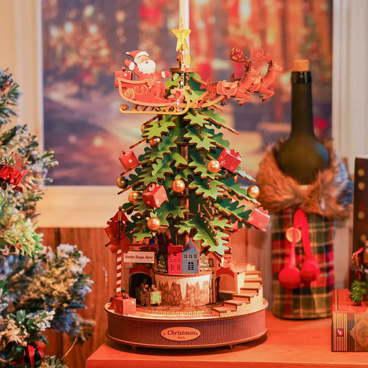 Rolife Christmas Melody Tree Music Dreamer DIY Music Box — detalied side view
