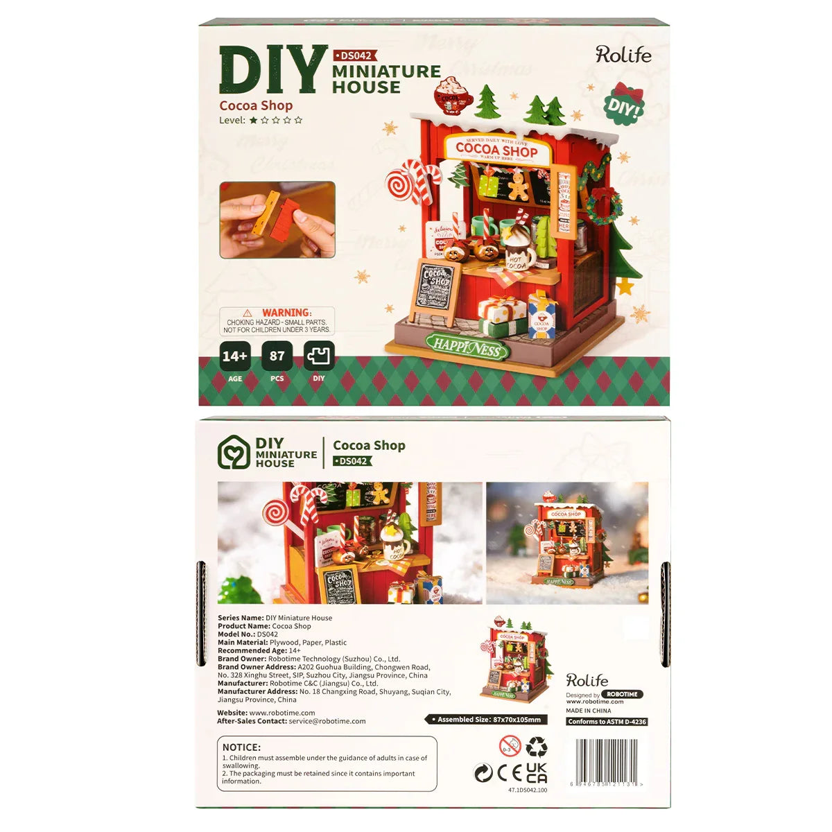 Rolife Cocoa Shop DIY Miniature Dollhouse Kit — scene view
