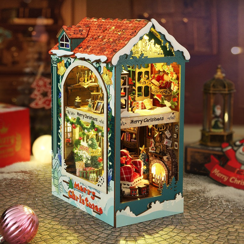 Romantic Christmas DIY Book Nook Kit — box and pieces