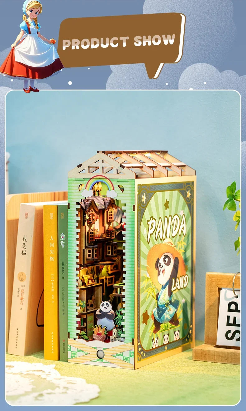 Panda Land DIY Miniature House Kit — angled close-up