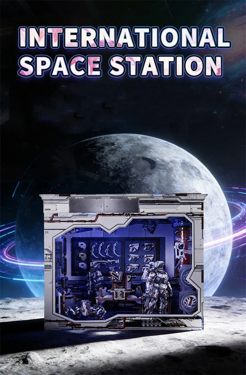 Space Station DIY Miniature Kit — box and pieces
