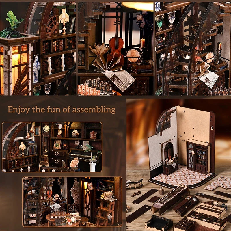 Bacchus Bookstore DIY Miniature House Kit — front angle