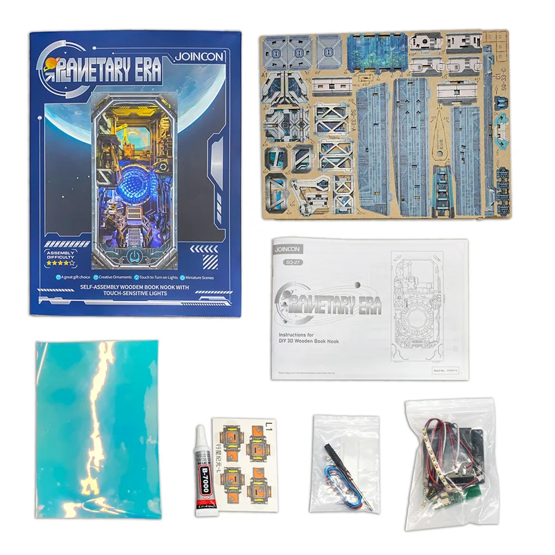 Planetary Era 3D DIY Book Nook Kit — angled close-up