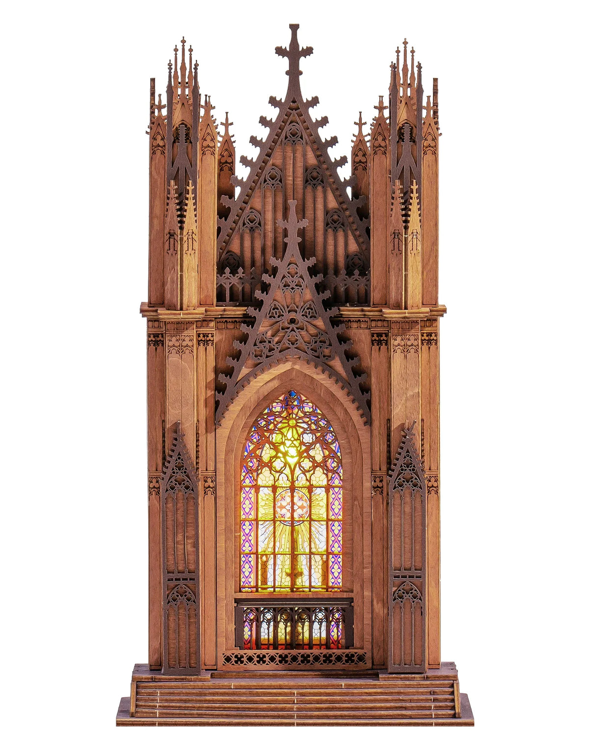 Rolife TG Series Gothic Cathedral 3D Wooden Puzzle Kit — detalied side view