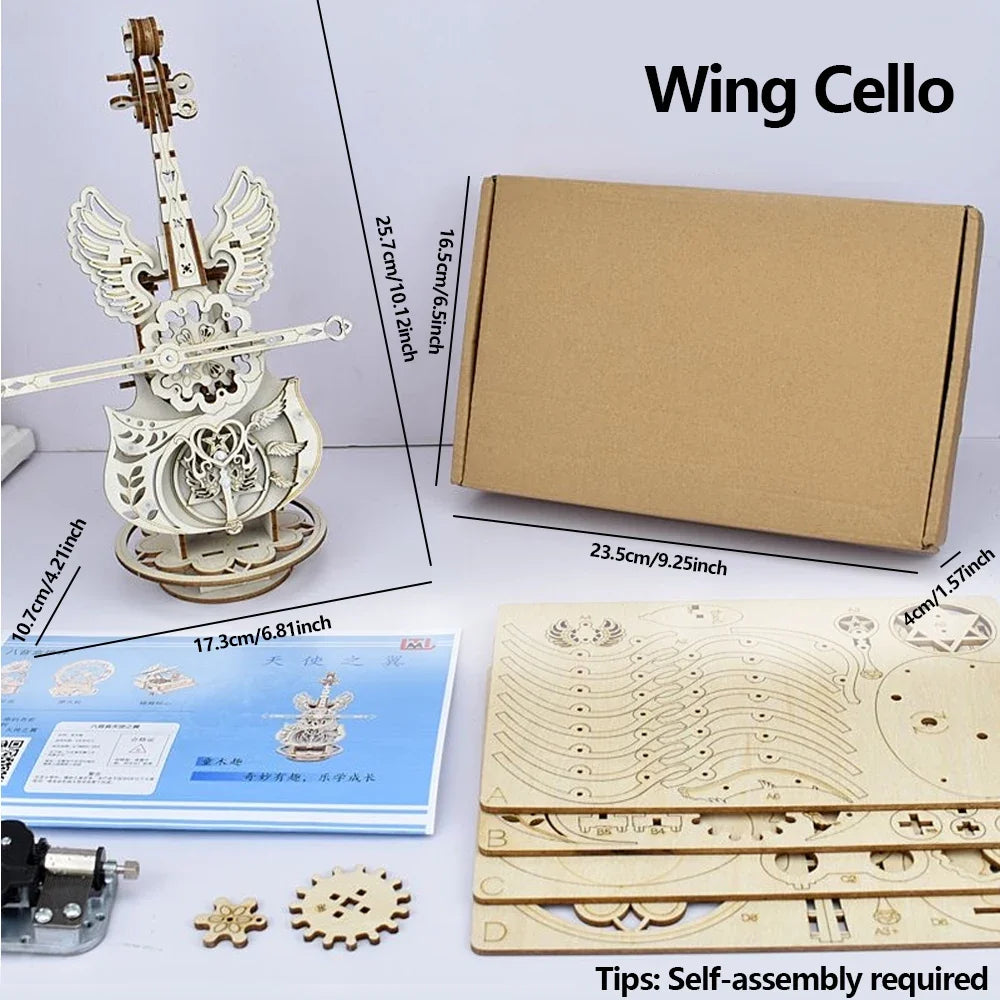 Cello Violin Music Box Kit — box and pieces