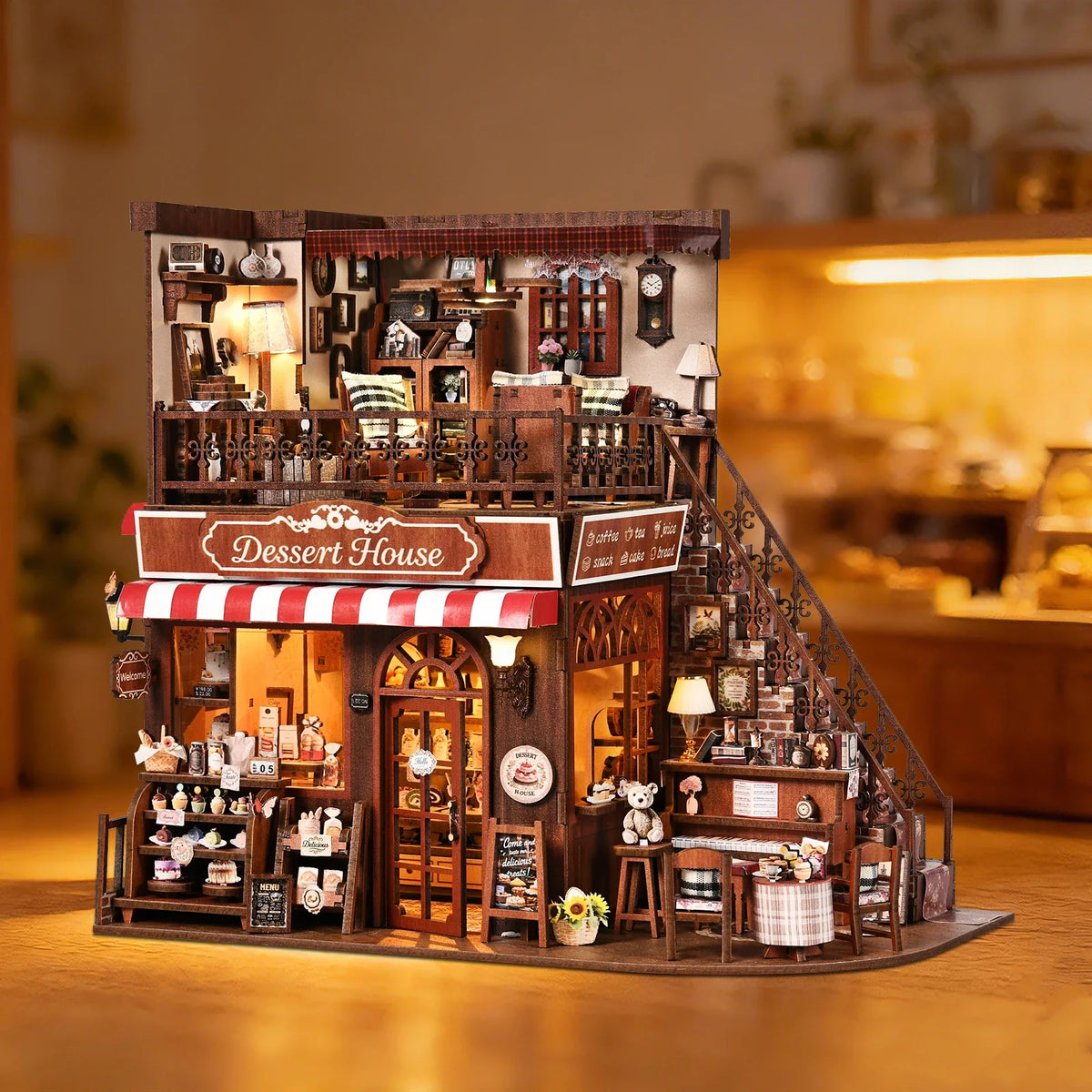 Cute Cake Shop DIY Book Nook Kit — detalied side view