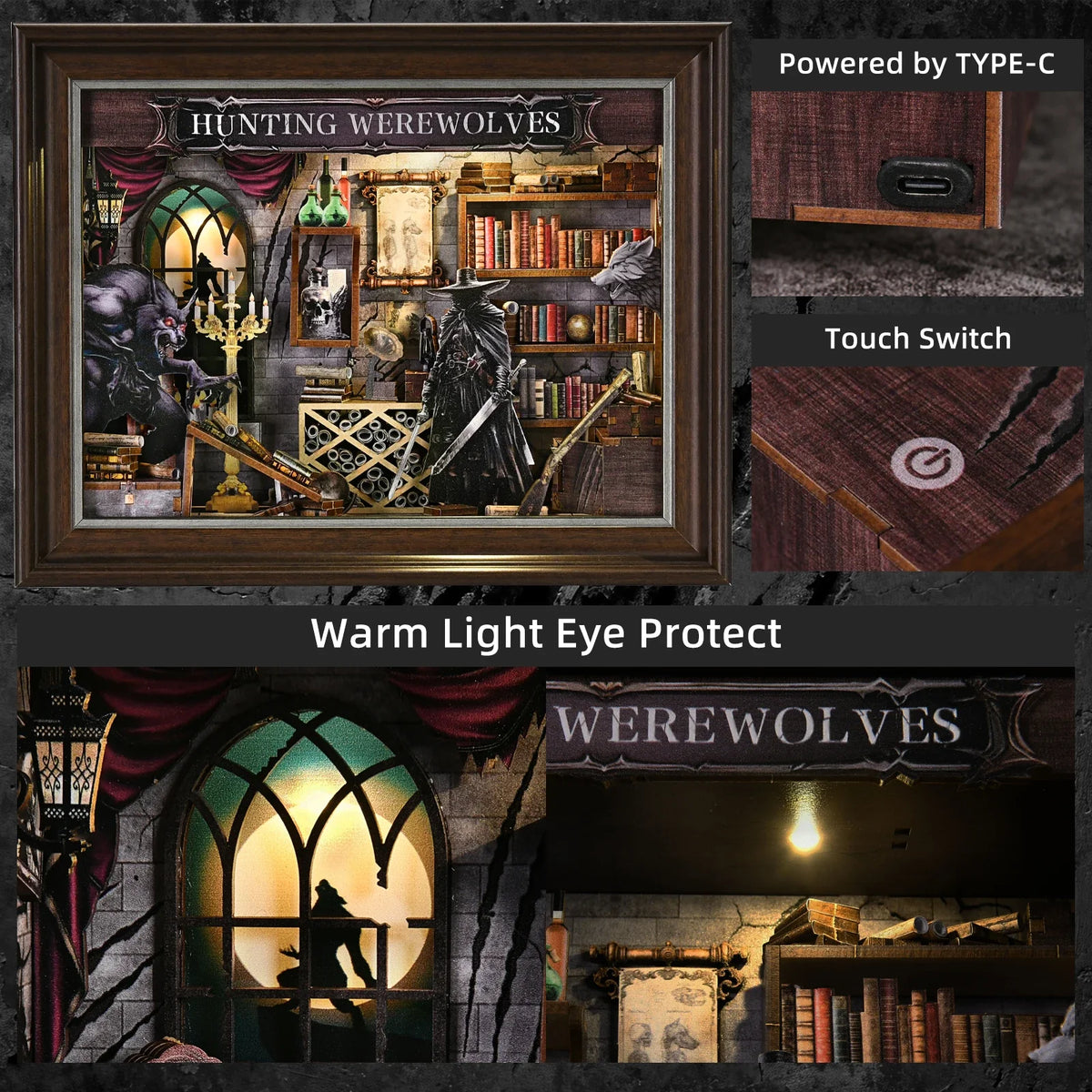 Werewolf Hunter DIY Book Nook Kit — scene view