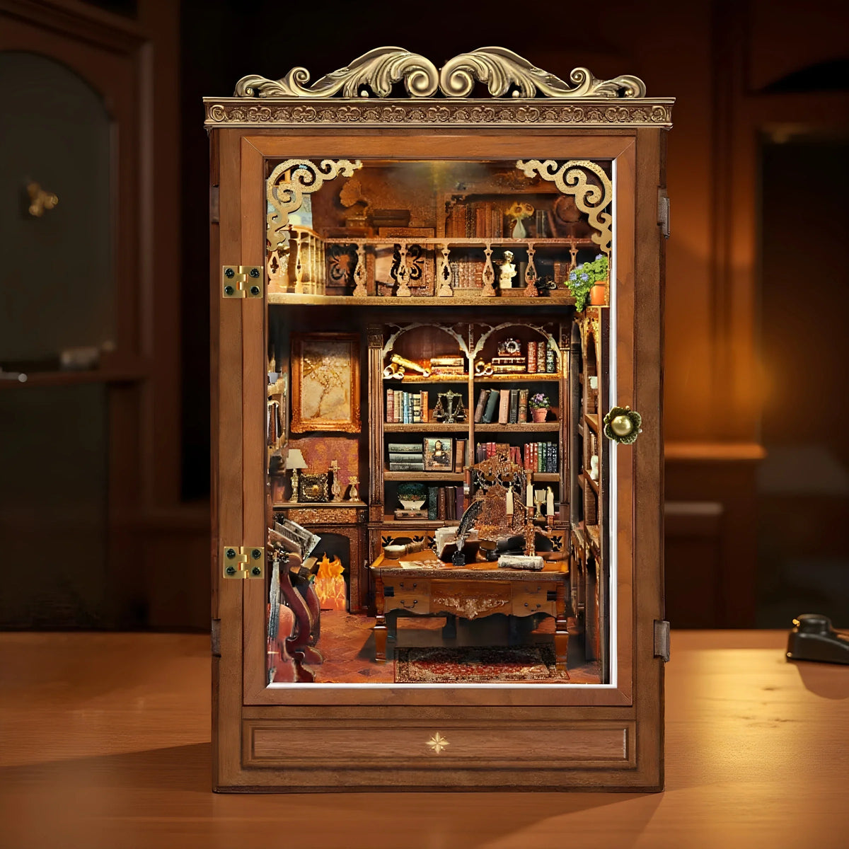 Time Figurines Miniatures Handmade Xmas Crafts DIY Book Nook Kit — angled close-up