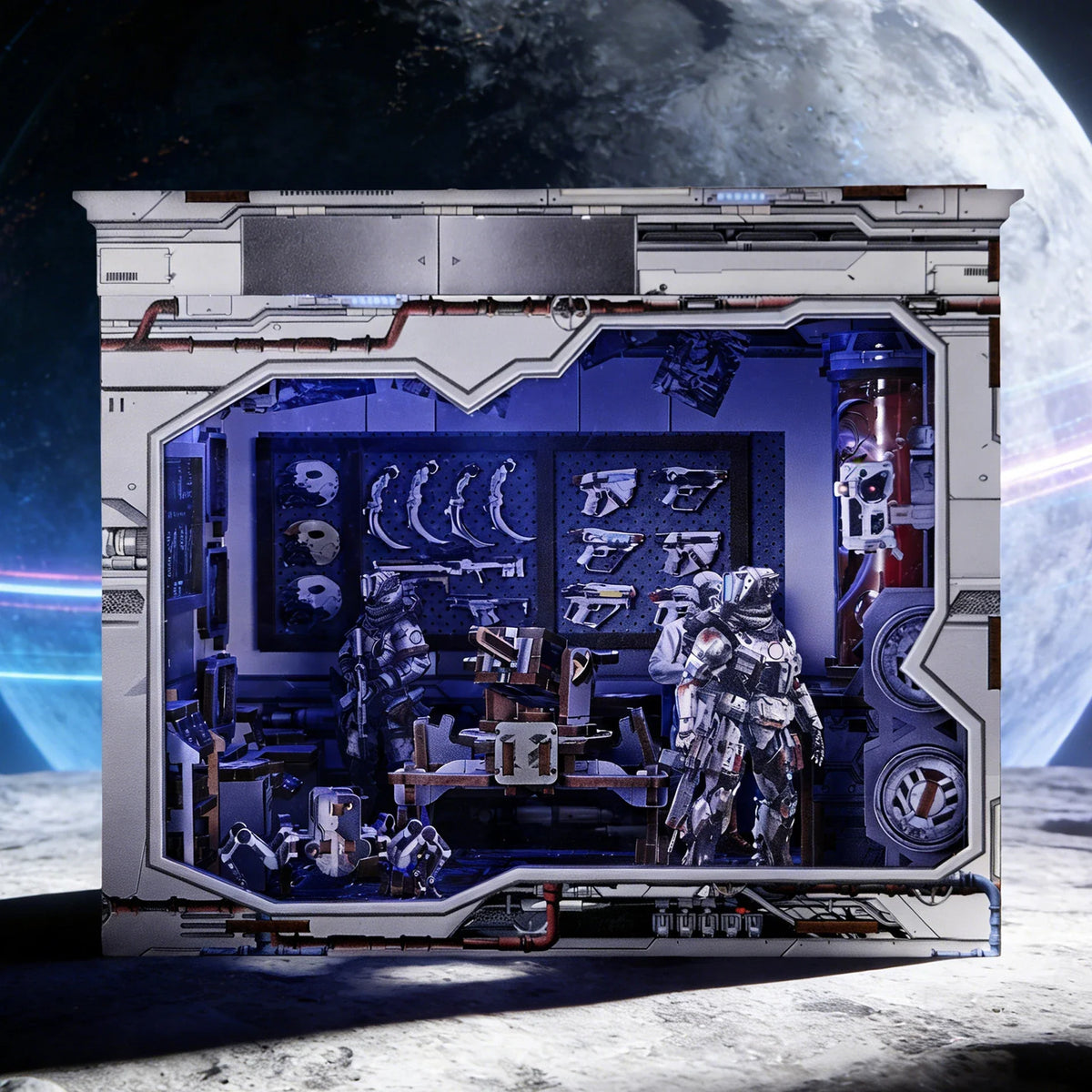 Space Station DIY Miniature Kit — open display view