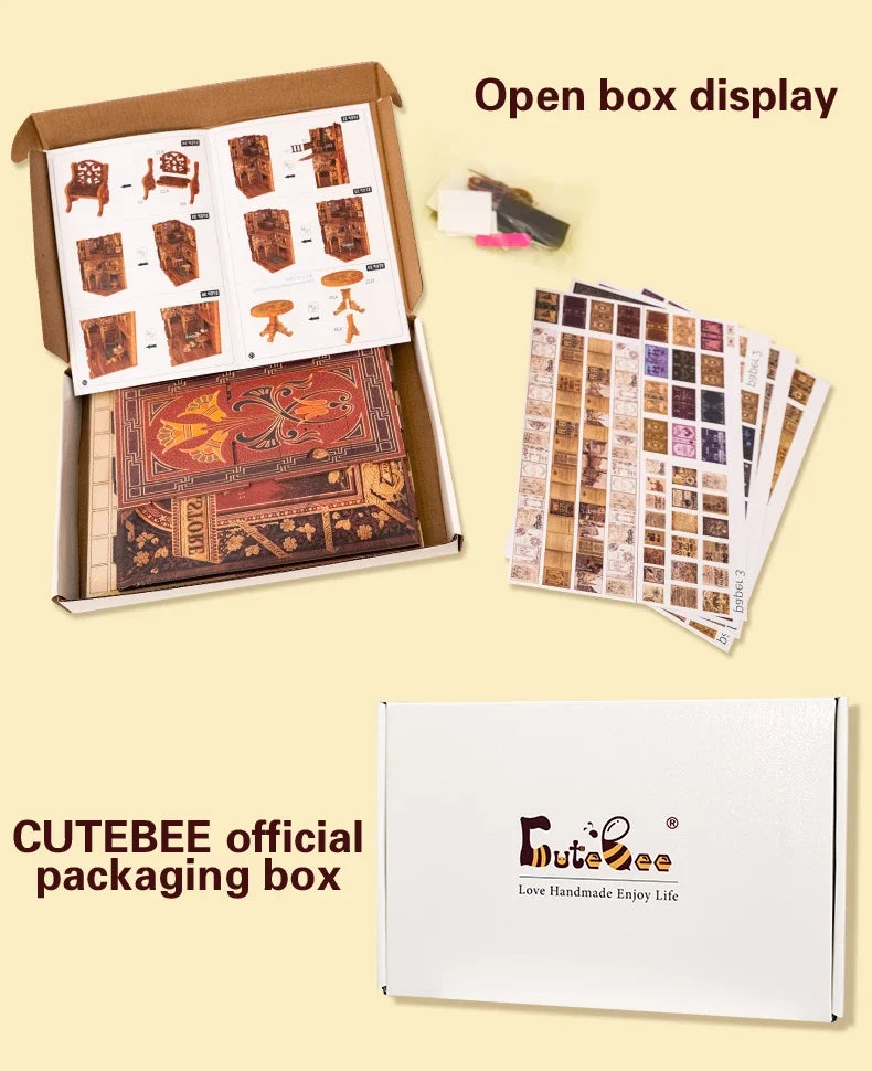 YS05 With DustCover DIY Book Nook Kit — detalied side view