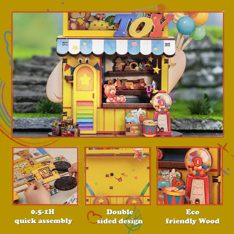Toy Store DIY Miniature House Kit — detalied side view