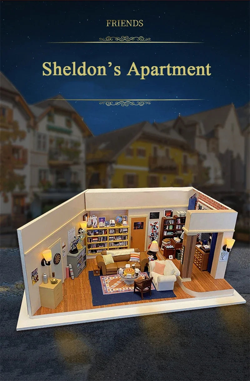 Monicas Apartment DIY Book Nook Kit — open display view