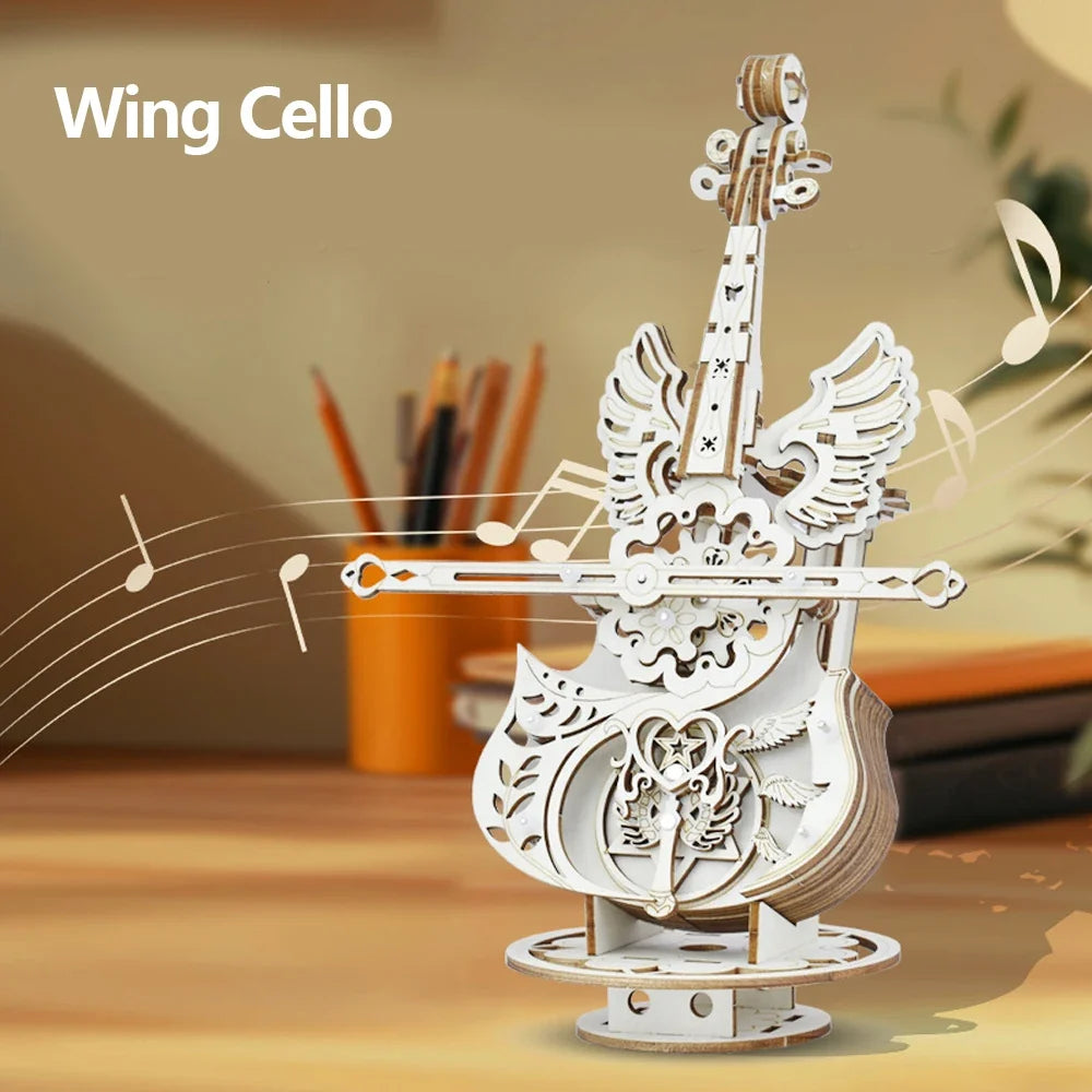 Cello Violin Music Box Kit — angled close-up