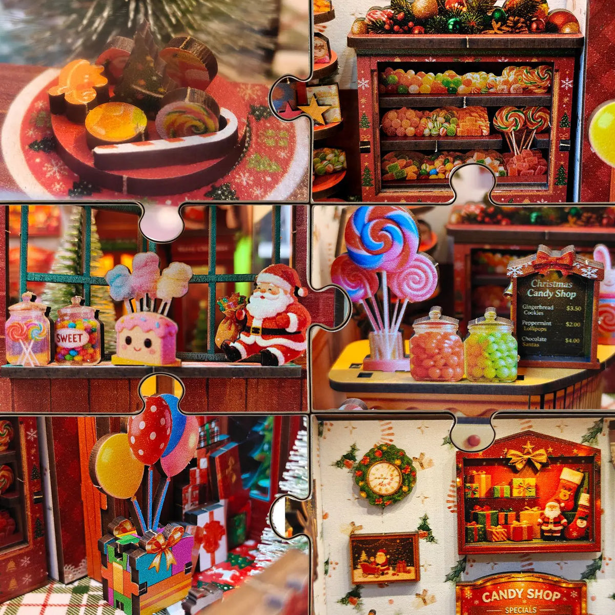 Christmas Candy House DIY Miniature House Kit — front angle