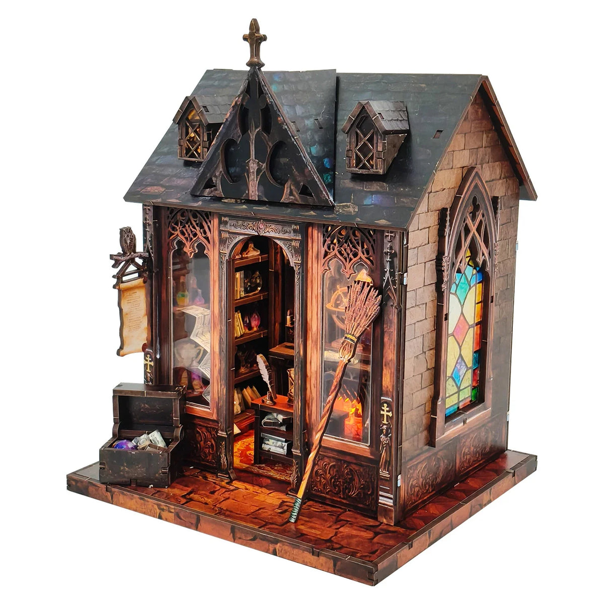 Magic Villa DIY Miniature House Kit — open display view