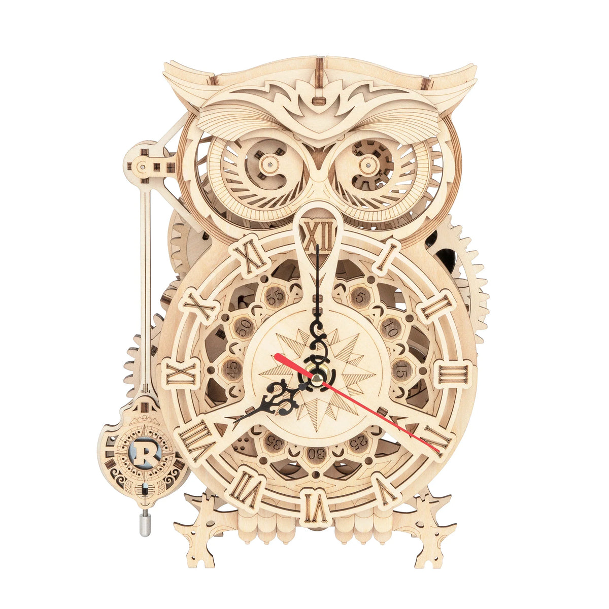 Robotime Rokr 3D Owl Desk Clock Kit LK503 – 161pcs DIY Wooden — main view