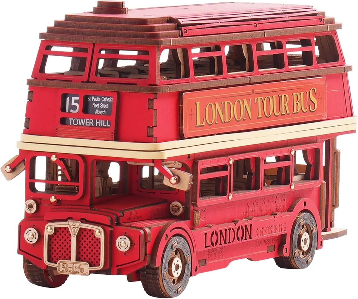 Robotime Rolife London Tour Bus 3D DIY Miniature House Kit — main view
