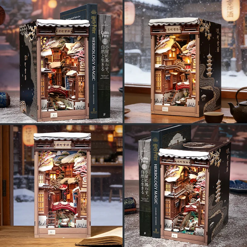 Kyoto Snow Whisper DIY Book Nook Kit — front angle