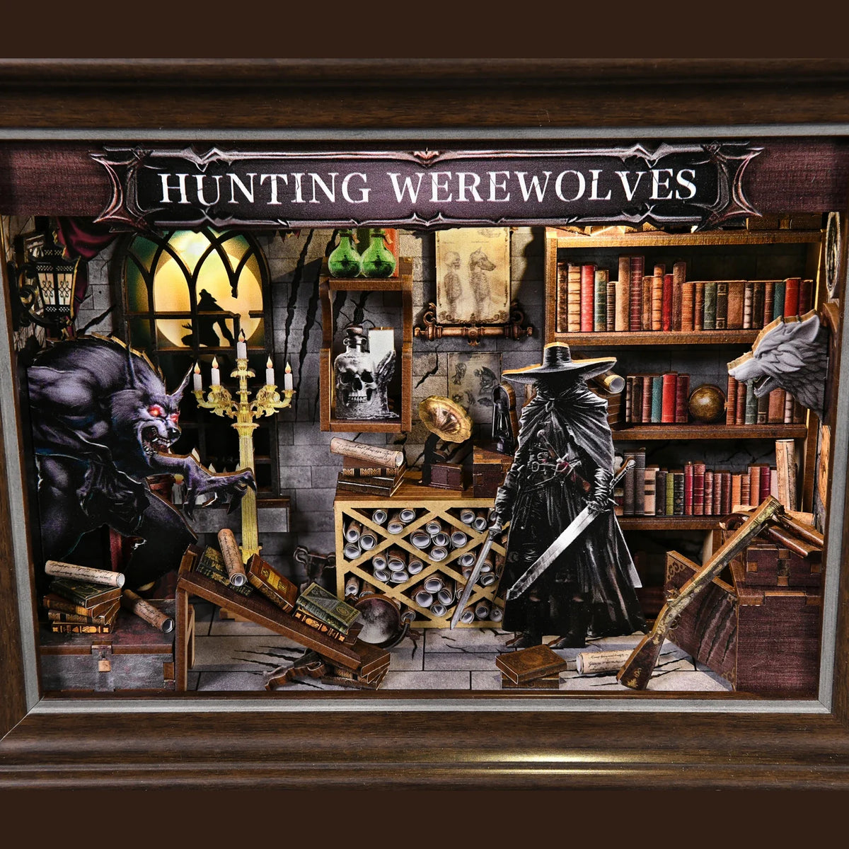 Werewolf Hunter DIY Book Nook Kit — box and pieces