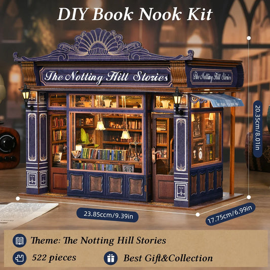 Notting Hill Story DIY Book Nook Kit — detalied side view
